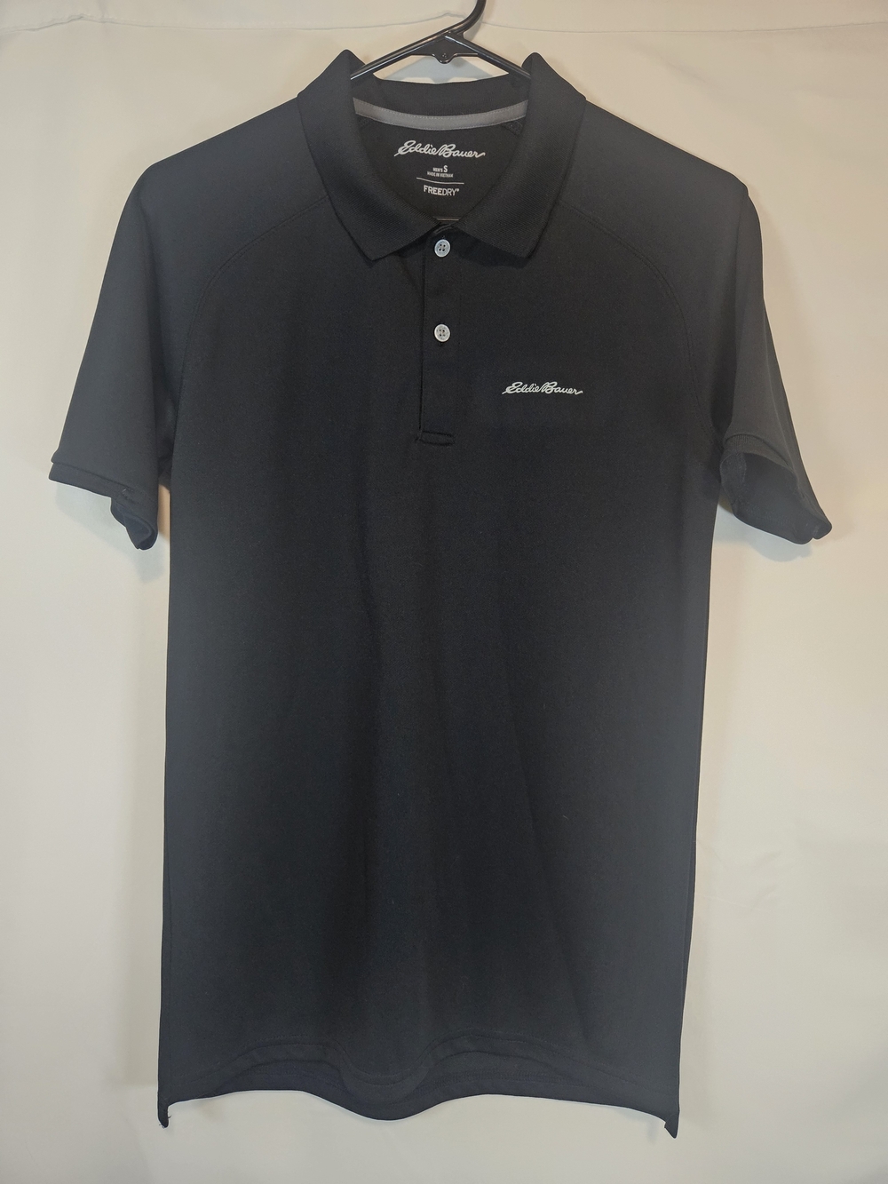 Eddie Bauer Black Short-Sleeve Performance Polo